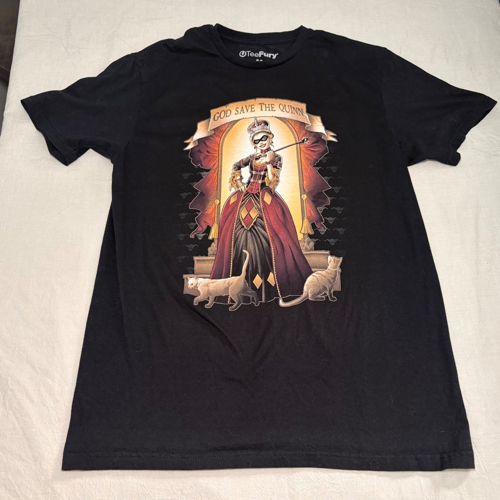 TeeFury God Save The Quinn Harley‎ Quinn Graphic T-Shirt Black Women Medium
